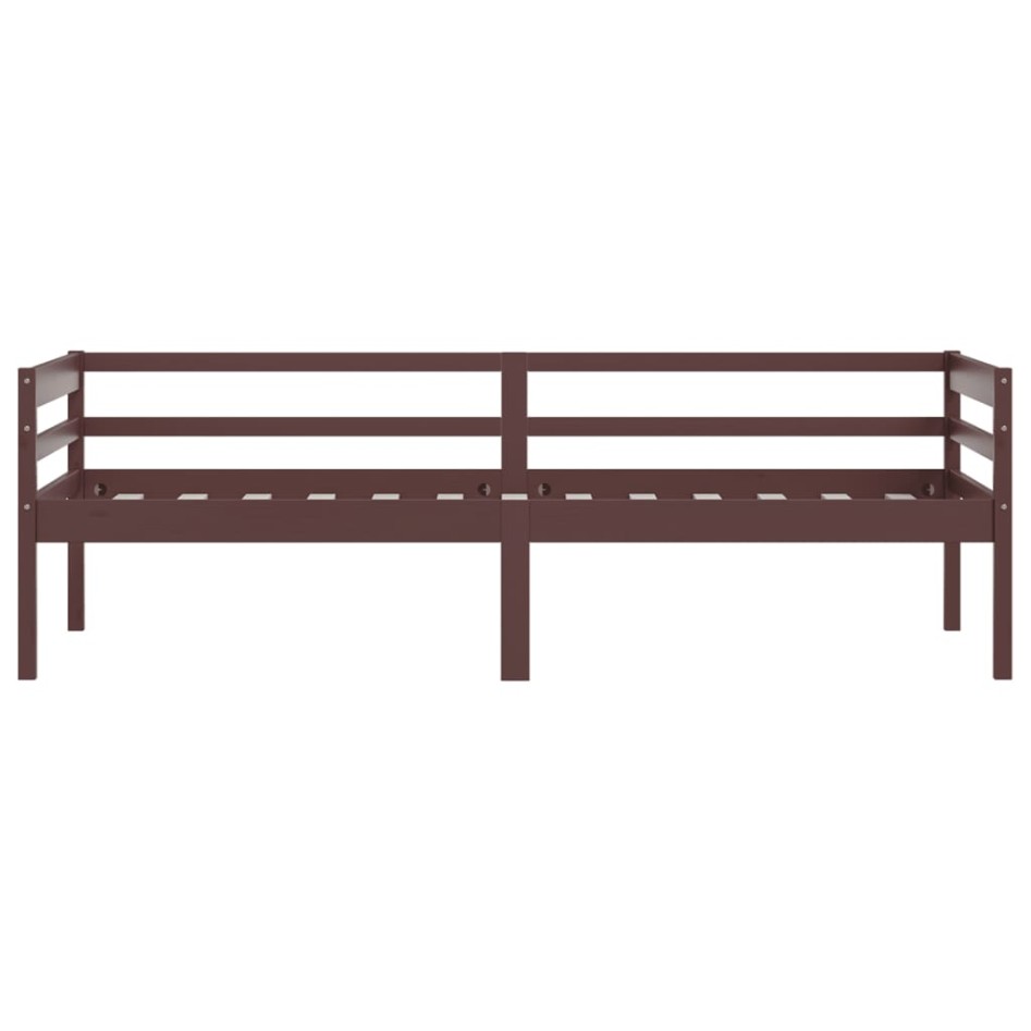 Estructura de cama madera maciza pino marrón oscuro 90x200