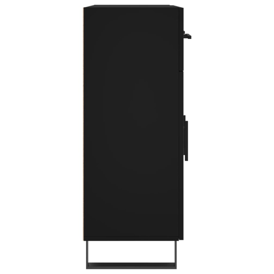 Aparador de madera de ingeniería negro 69,5x34x90