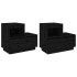 Mesitas de noche 2 uds madera maciza de pino negro 60x34x51