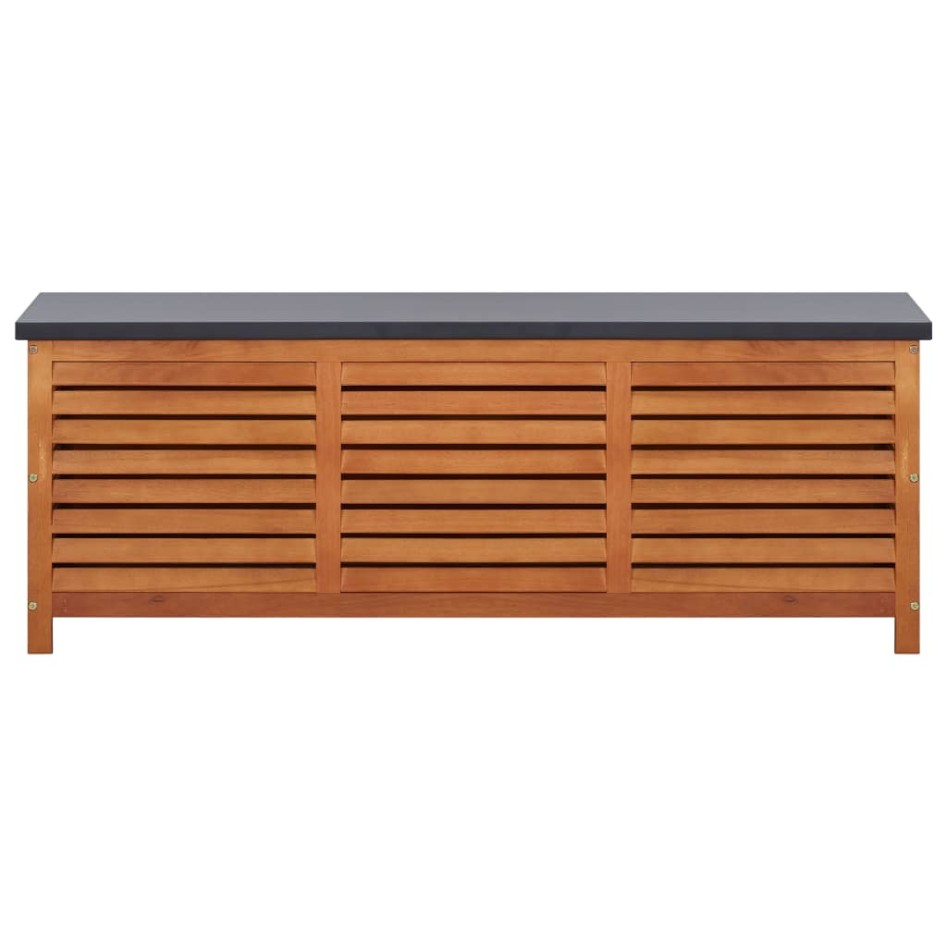 Caja de almacenaje jardín madera maciza eucalipto 150x50x55