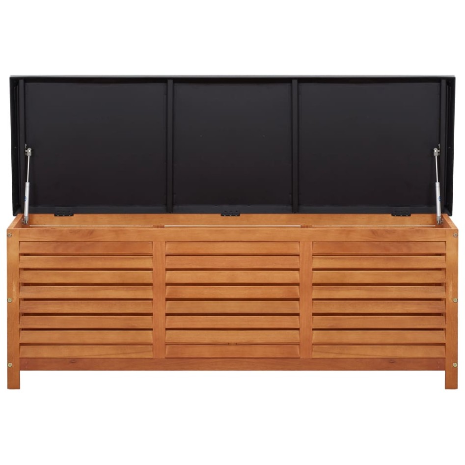 Caja de almacenaje jardín madera maciza eucalipto 150x50x55