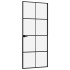Puerta de interior vidrio templado y aluminio negro 83x201,5