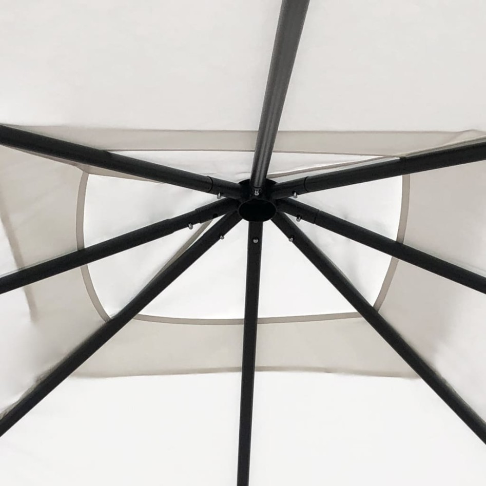 Cenador con cubiertas de postes crema 3x3x2,6 m 160