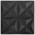 Paneles de pared 3D 48 unidades negro origami 12 m² 50x50