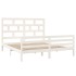 Estructura de cama madera maciza blanco Supe King 180x200