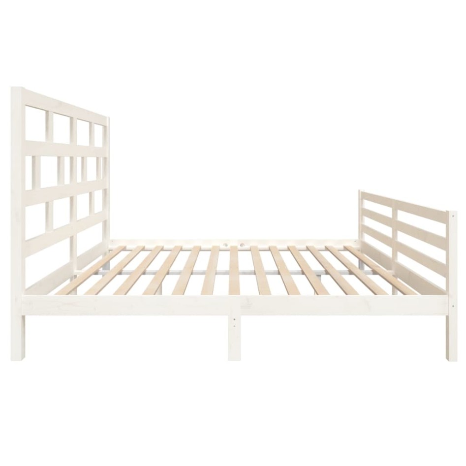 Estructura de cama madera maciza blanco Supe King 180x200