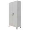Armario de oficina con 2 puertas acero gris 90x40x180 cm