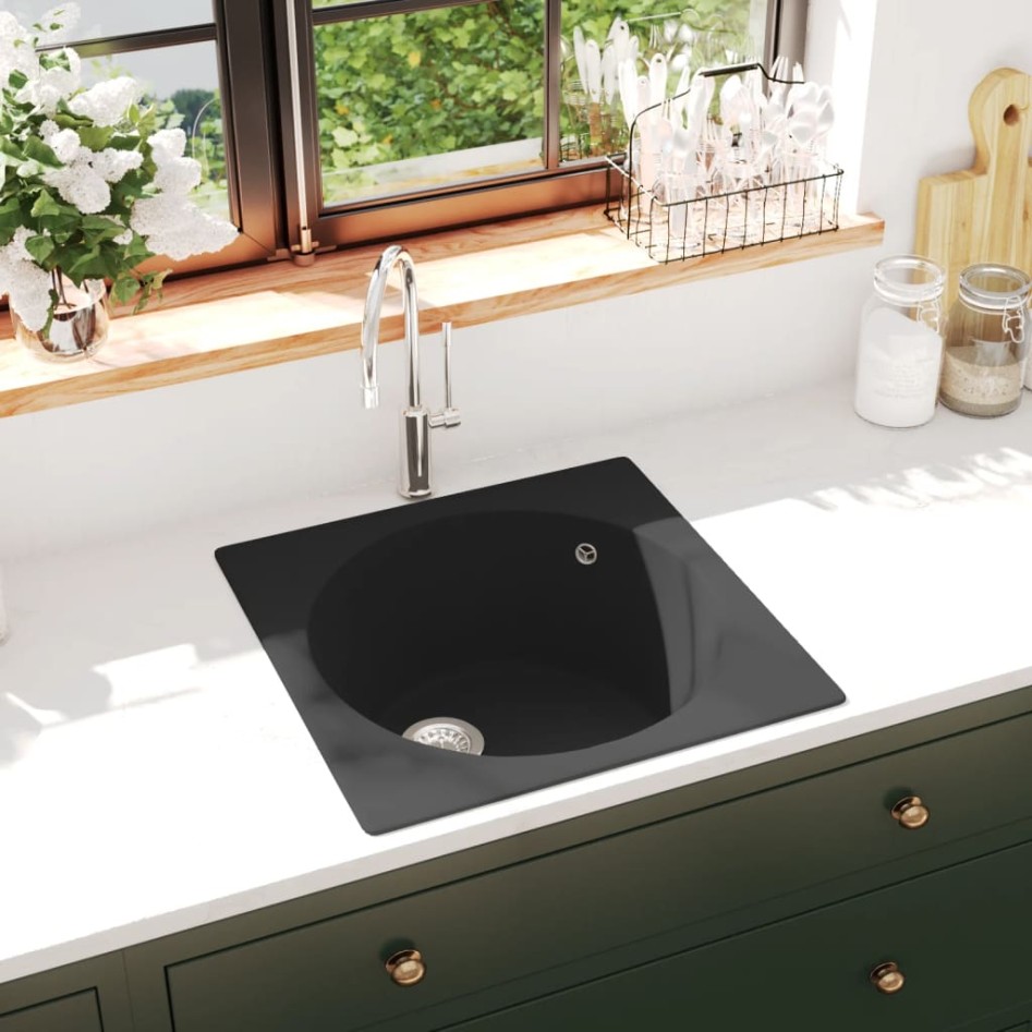 Fregadero de cocina con rebosadero granito