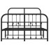 Estructura de cama con cabecero y pie metal negro 120x190