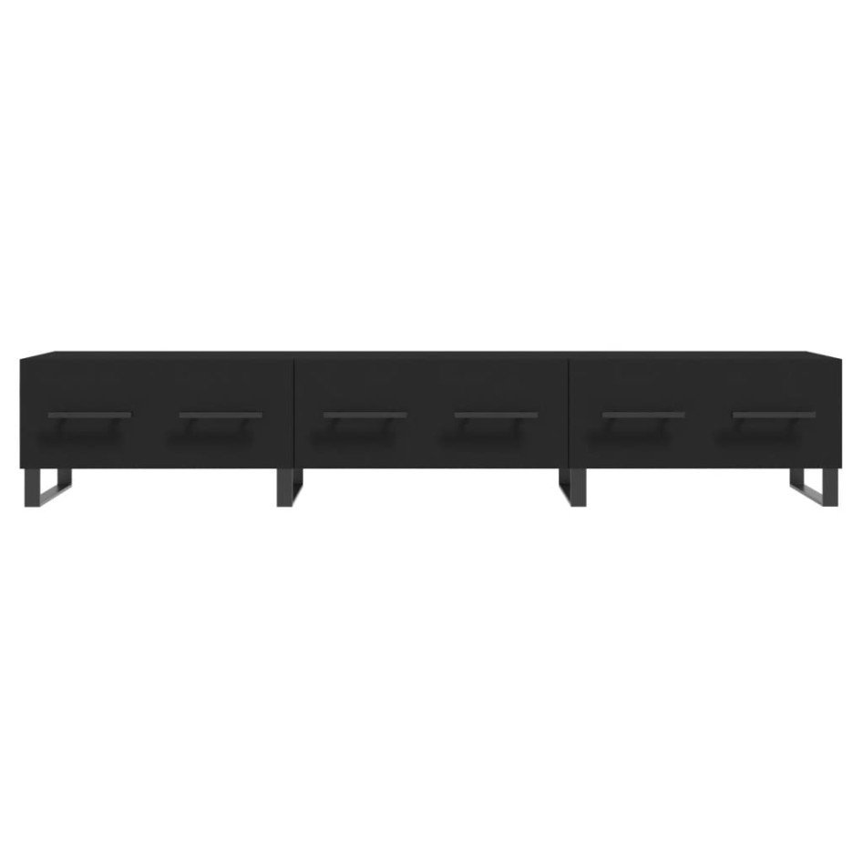Mueble de TV madera de ingeniería negro 150x36x30
