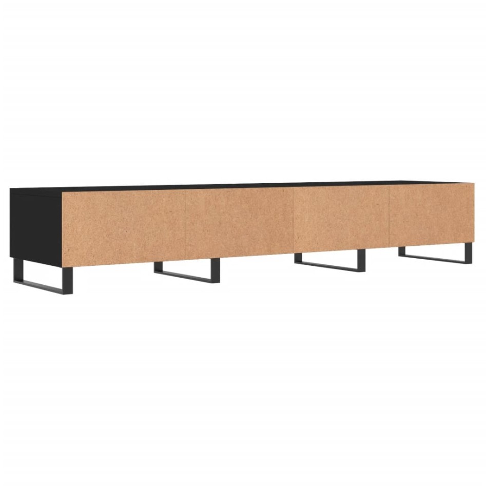 Mueble de TV madera de ingeniería negro 150x36x30