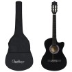 Set de guitarra clásica occidental 12 pzas 6 cuerdas negra 38