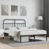 Estructura de cama con cabecero metal negro 140x200