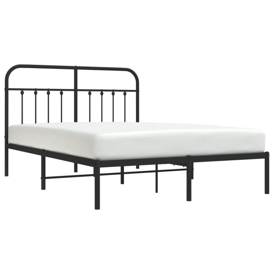 Estructura de cama con cabecero metal negro 140x200