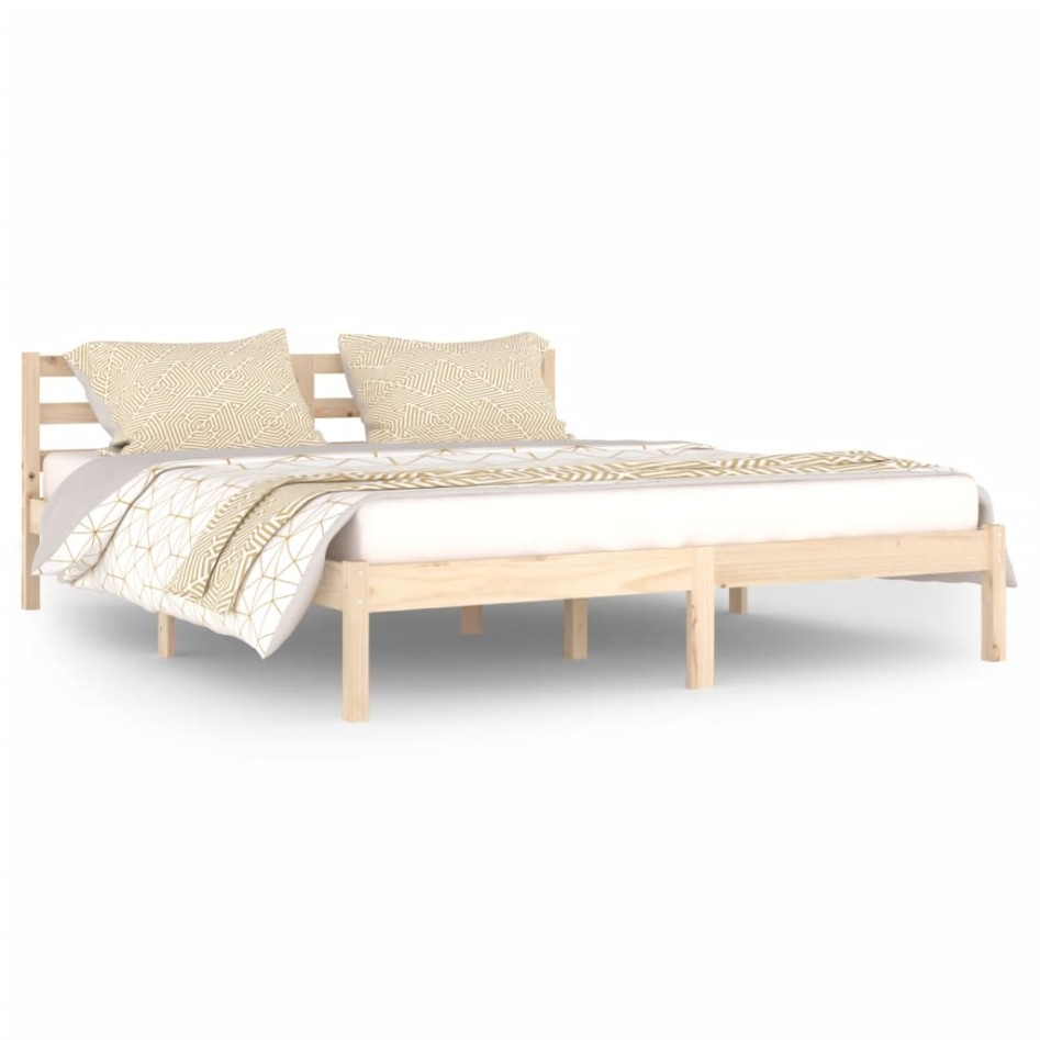 Estructura de cama de madera maciza de pino 160x200