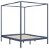 Cama con dosel de madera maciza de pino gris 180x200