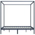 Cama con dosel de madera maciza de pino gris 180x200