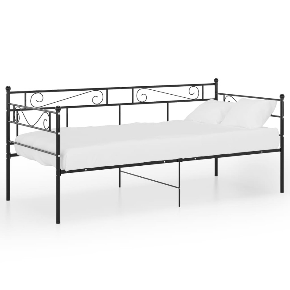 Estructura de sofá cama de metal negro 90x200