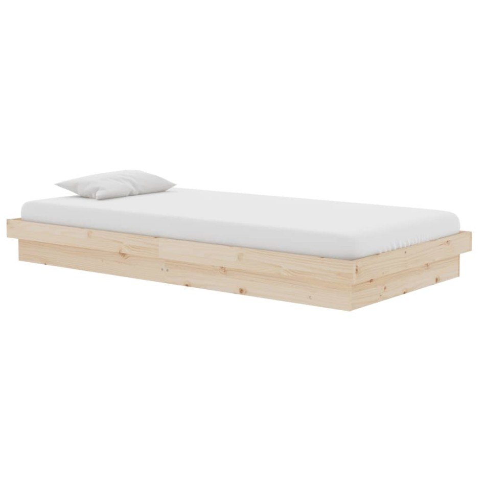 Estructura de cama madera maciza 100x200
