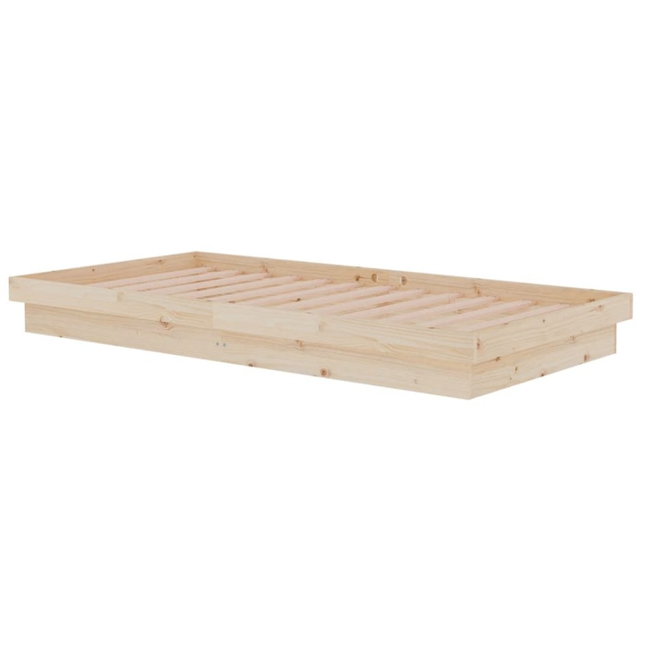 Estructura de cama madera maciza 100x200