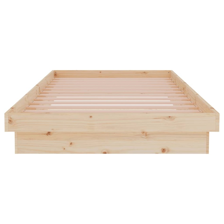 Estructura de cama madera maciza 100x200