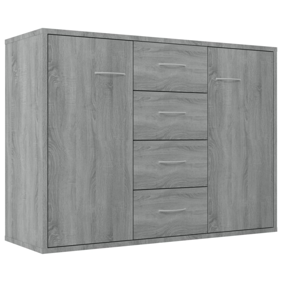 Aparador de madera contrachapada gris Sonoma 88x30x65