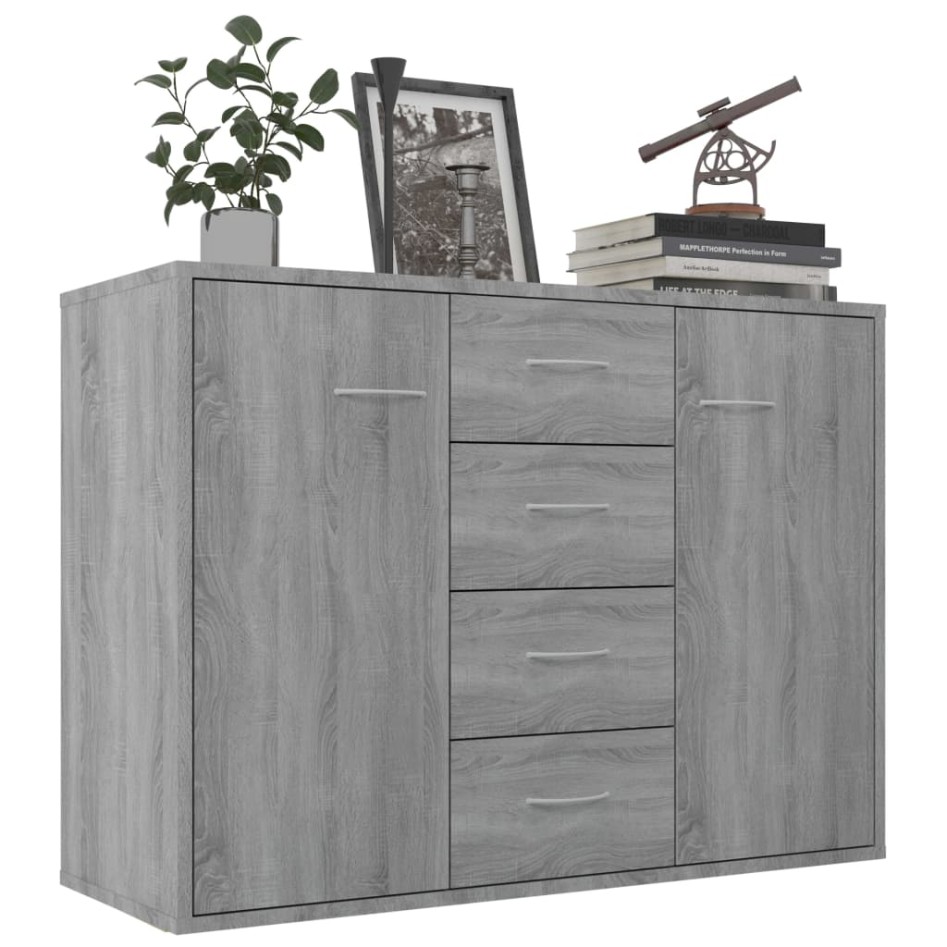 Aparador de madera contrachapada gris Sonoma 88x30x65