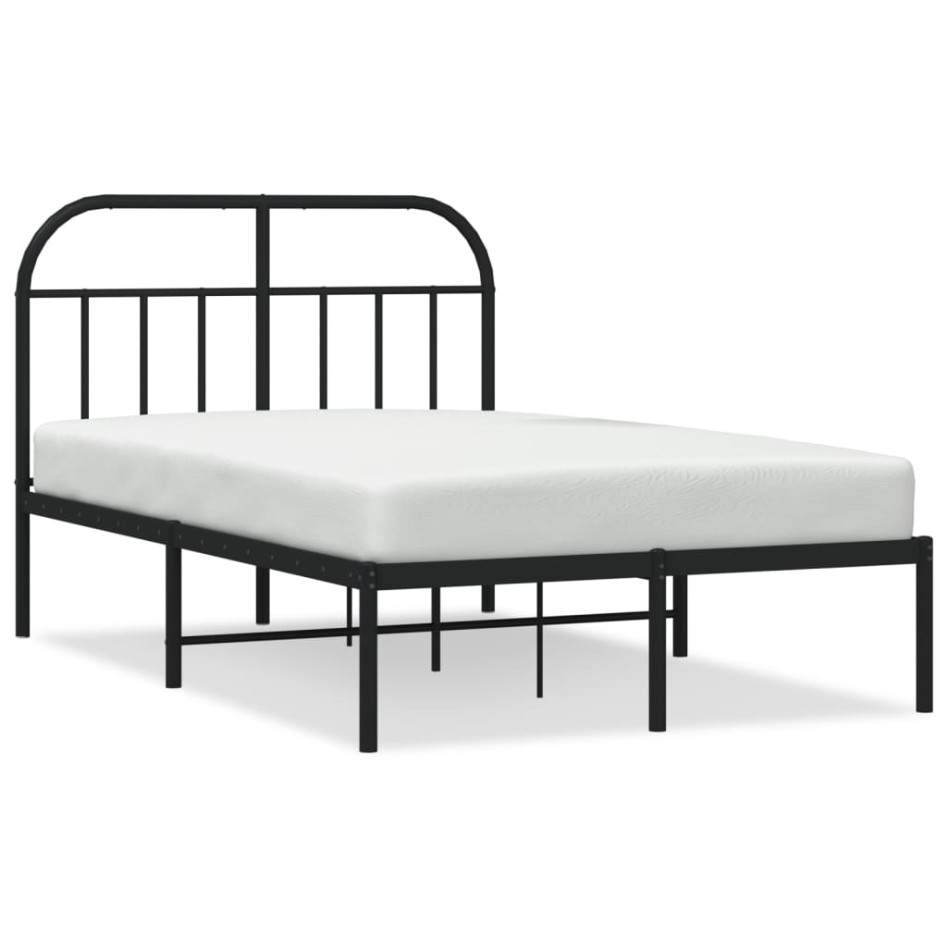 Estructura de cama con cabecero metal negro 120x190
