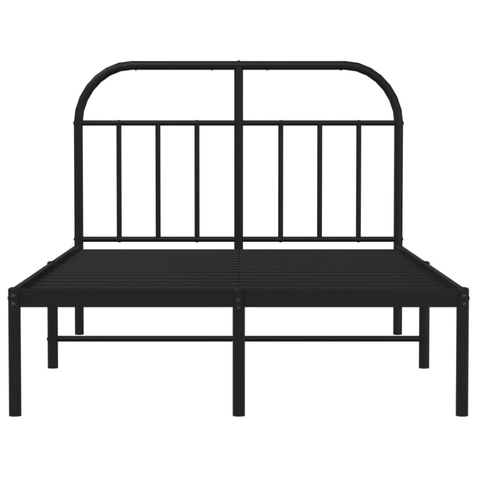 Estructura de cama con cabecero metal negro 120x190