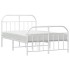 Estructura cama metal con cabecero y estribo blanco 120x200