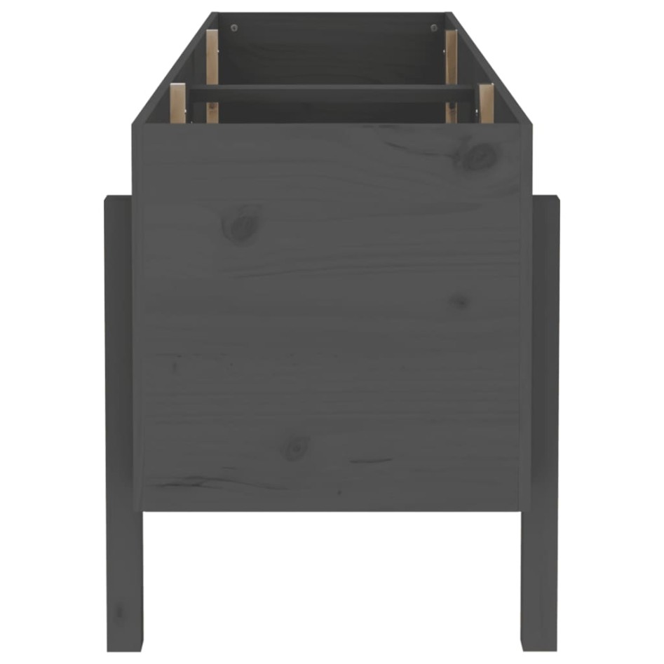 Arriate elevado de jardín madera maciza pino gris 160x50x57