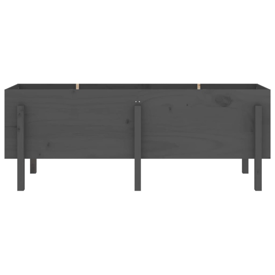 Arriate elevado de jardín madera maciza pino gris 160x50x57