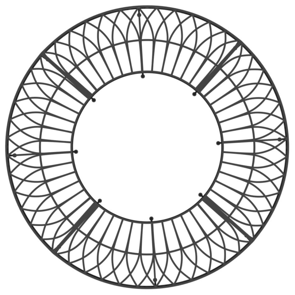 Banco de jardín redondo de acero negro 160