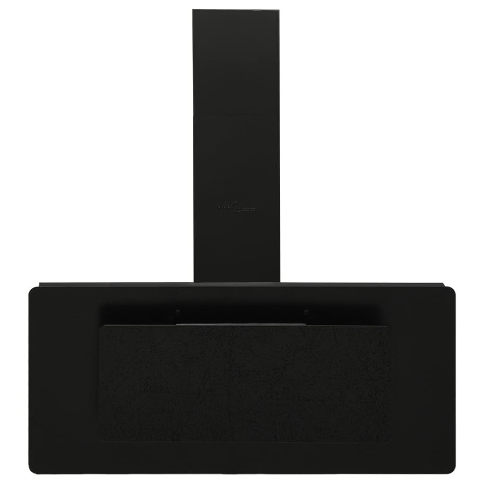 Campana extractora acero inoxidable vidrio templado negro 90