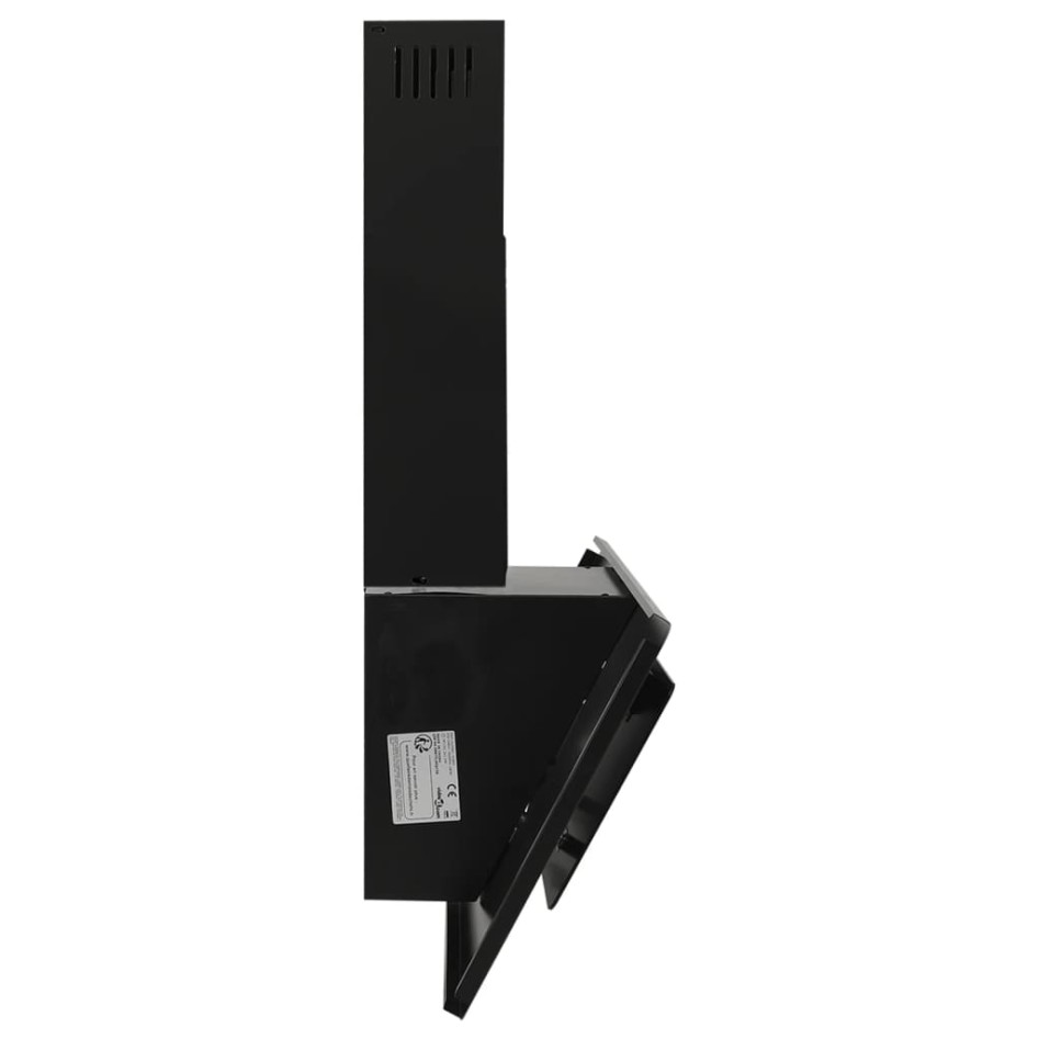 Campana extractora acero inoxidable vidrio templado negro 90