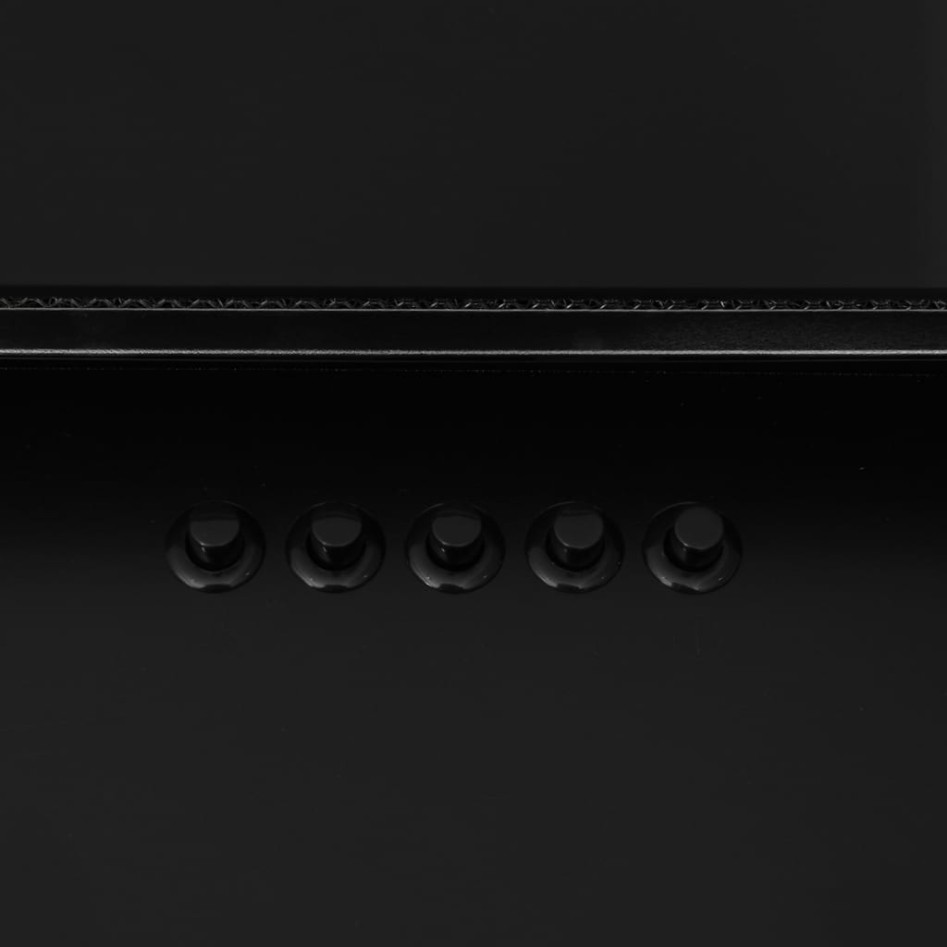 Campana extractora acero inoxidable vidrio templado negro 90