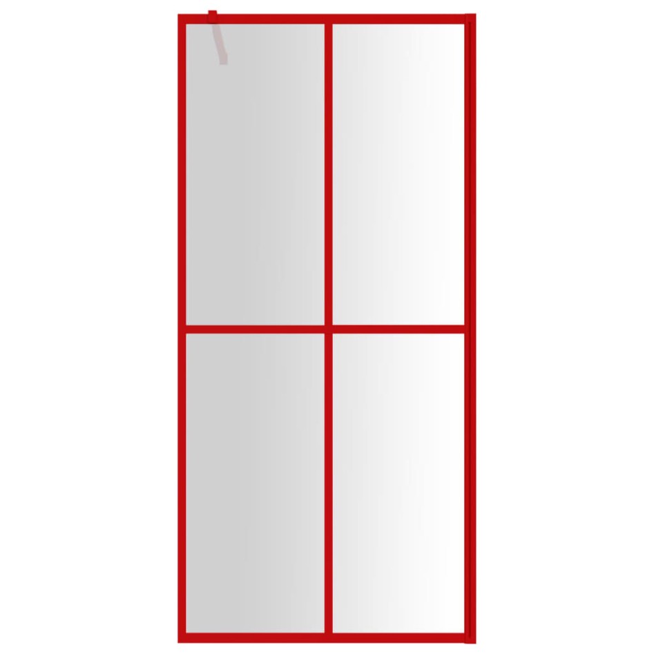 Mampara puerta de ducha vidrio transparente ESG rojo 80x195