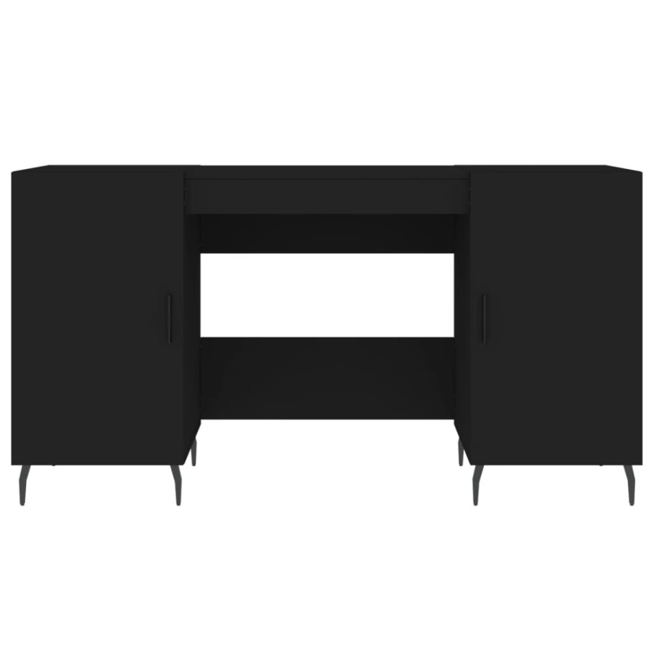 Escritorio madera de ingeniería negro 140x50x75