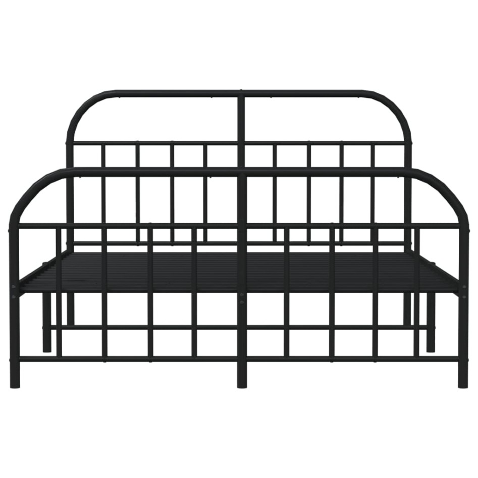 Estructura de cama cabecero y estribo metal negro 140x190