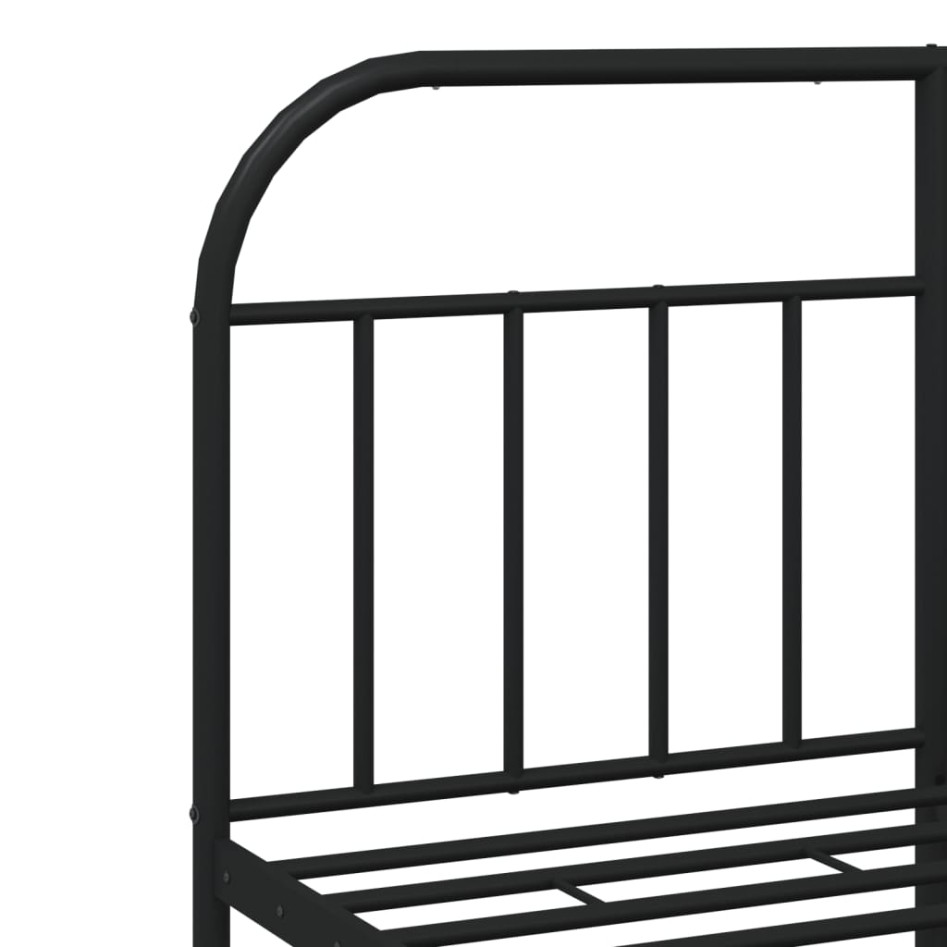 Estructura de cama cabecero y estribo metal negro 140x190