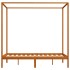 Cama con dosel de madera maciza de pino marrón miel 120x200