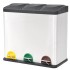 Cubo de reciclaje y basura con pedal acero inoxidable 54