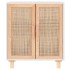 Aparador blanco madera pino maciza y ratán natural 60x30x70
