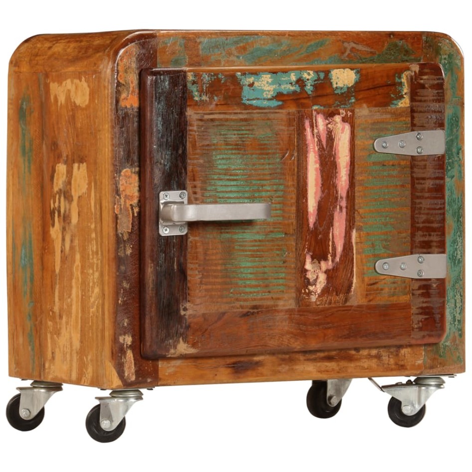 Mesita de noche madera reciclada maciza 50x30x50