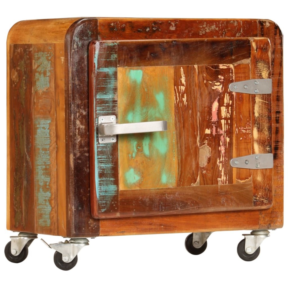 Mesita de noche madera reciclada maciza 50x30x50