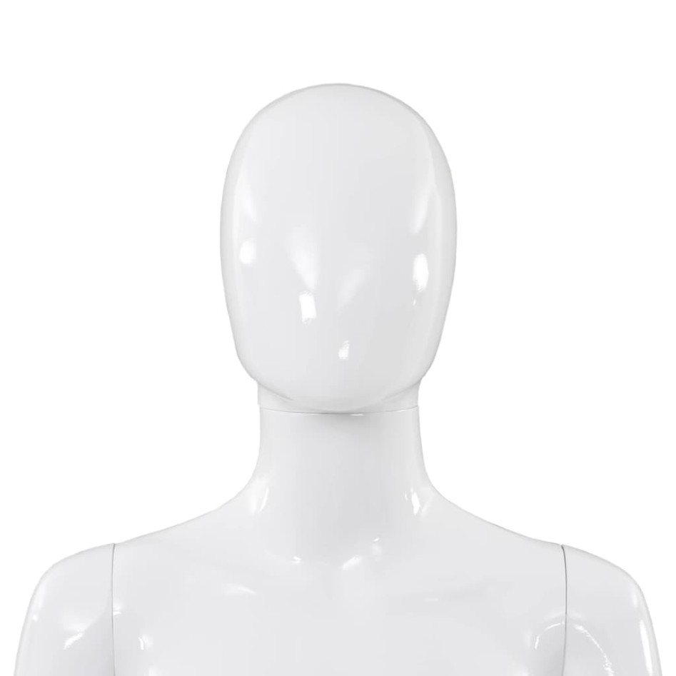 Maniquí de mujer completo base de vidrio blanco brillante