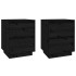 Mesitas de noche 2 uds madera maciza de pino negro 40x35x50