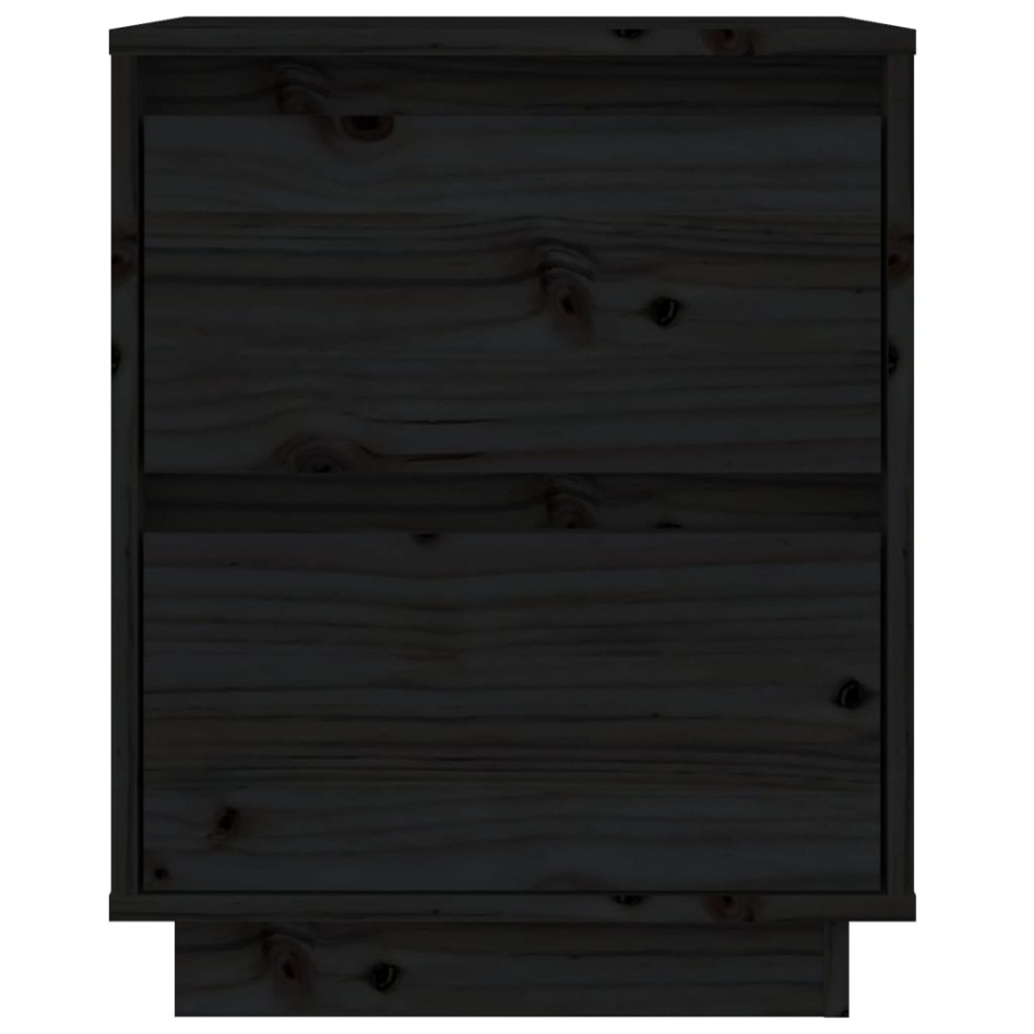 Mesitas de noche 2 uds madera maciza de pino negro 40x35x50