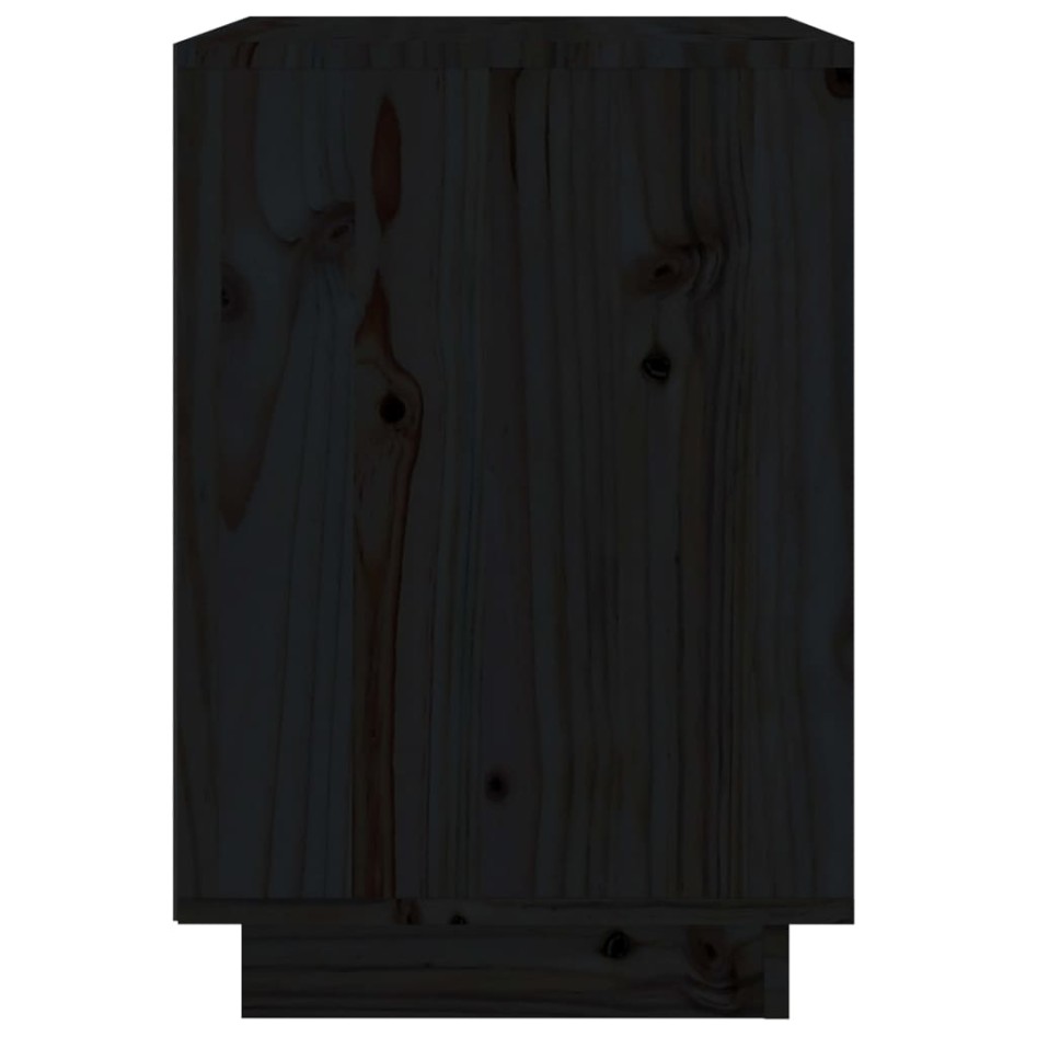 Mesitas de noche 2 uds madera maciza de pino negro 40x35x50