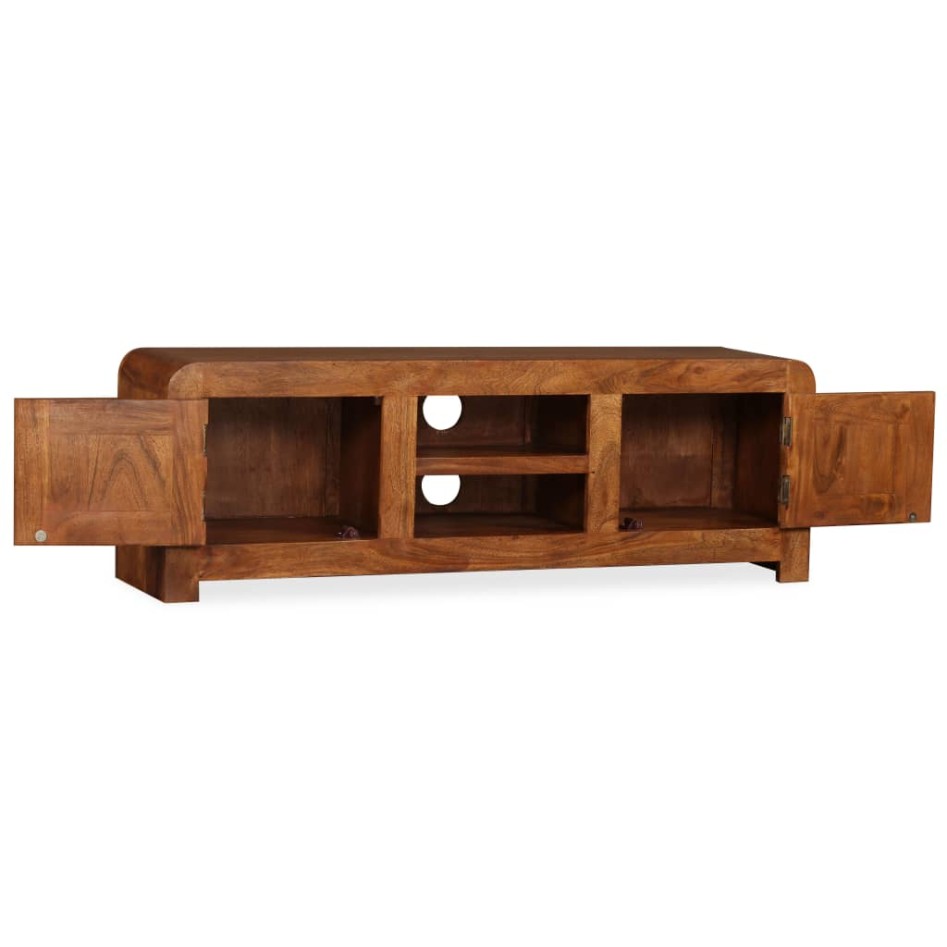 Mueble de TV madera maciza acabado miel 120x30x40